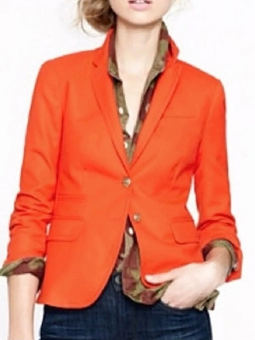 J. Crew Schoolboy Orange Blazer Size S